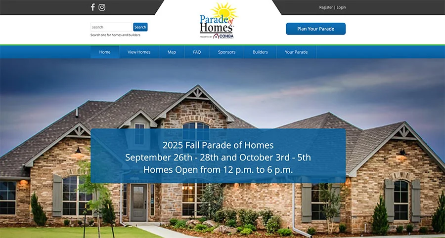 official website for the "2025 Fall Parade of Homes"
